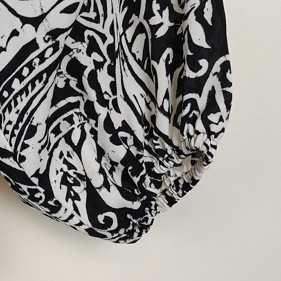 Lauren Ralph Lauren Black Label Paisley Micro Pleated Georgette Blouse Top - Picture 8 of 15